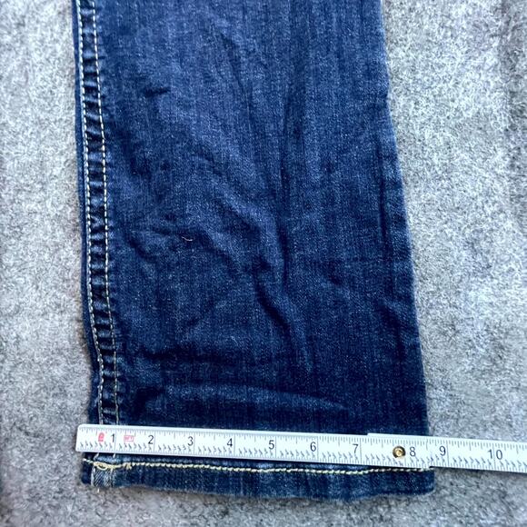 Lee Slender Secret Lower On The Waist Jeans Womens 8 Blue Emboidered Y2K Bootcut - Picture 6 of 10